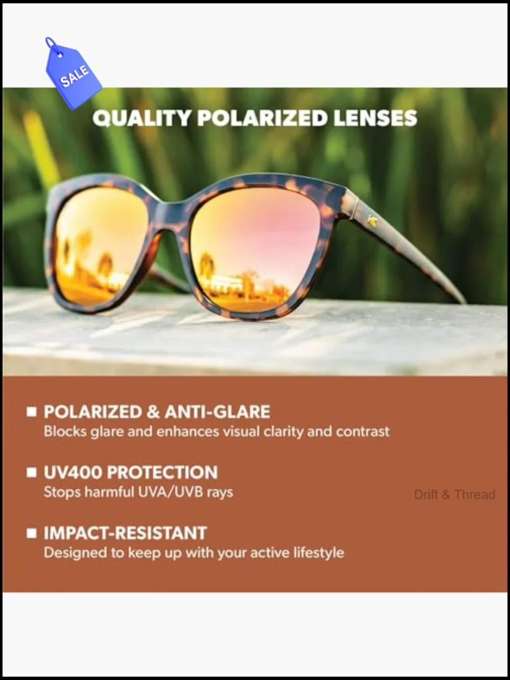 Cat Eye Polarized Sunglasses for Women UV400 Protection